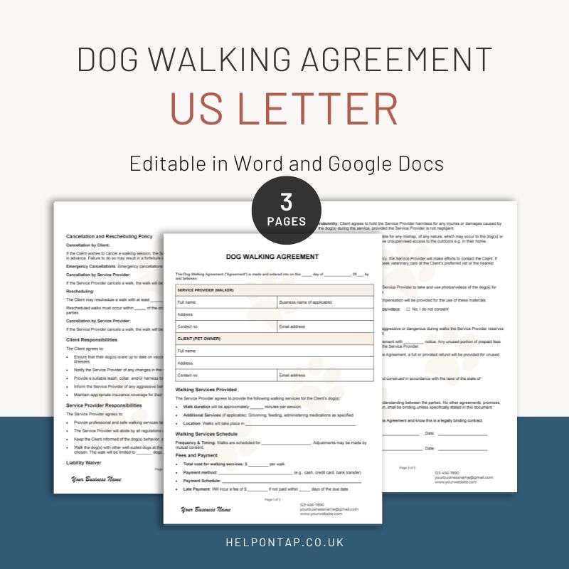Dog Walking Agreement Contract