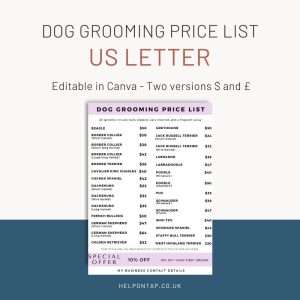 Dog Grooming Price List By Breed